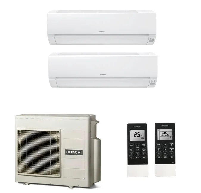 35ec969c045681e6a451b6fe5cd18e42-1 Мульти сплит система на 2 комнаты, Hitachi RAM-40NE2F / RAK-25REF - 2 шт. — изображение 1