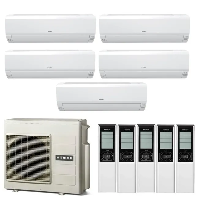 47491c6cd4ac58e6018136c01cdf9b1a-1 Мульти сплит система на 5 комнаты, Hitachi RAM-110NP5E / RAK-25RPE - 5 шт. — изображение 1